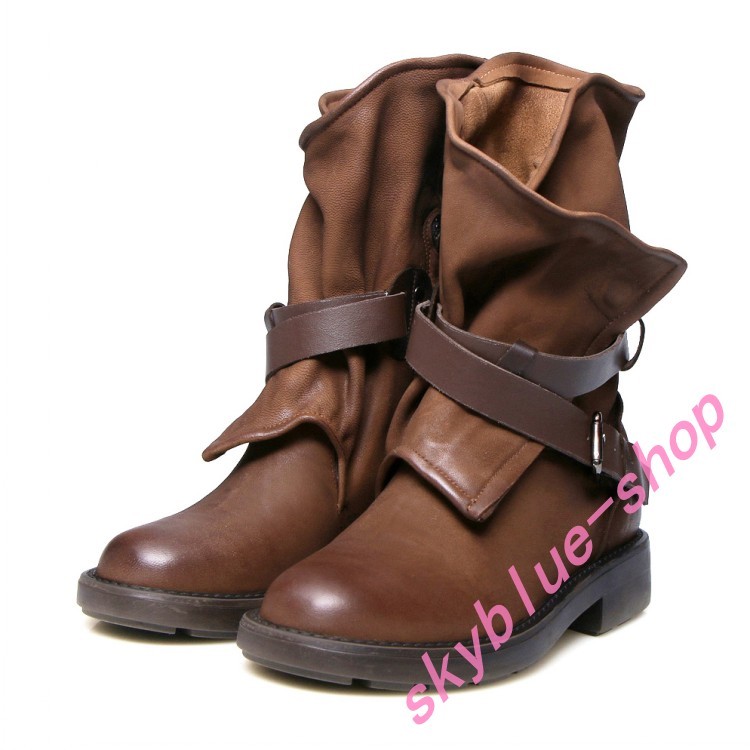 botas para mujer Vintage Mitad de Pantorrilla Pantorrilla Pantorrilla Hebilla Cremallera Lateral Zapatos Planos De Cuero Genuino Real e243c4 botas para mujer Vintage Mitad de Pantorrilla Pantorrilla Pantorrilla Hebilla Cremallera Lateral Zapatos Planos De Cuero Genuino Real e243c4