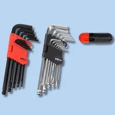 26pc Allen Wrench Hex Key Set Ball End T Handle Standard SAE & Metric T Handle