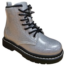 Image of Lelli Kelly Girls Glitter Ankle Boots Pink Silver Side Zip UK 8 - 2 LK7502 Emma