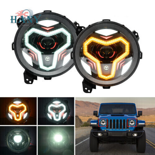 Plug and Play 9 inch LED Headlights High Low Beam DRL for Jeep JL JLU 2018-2023 - Picture 1 of 11