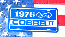 Metallic Blue White 1976 Ford Mustang Cobra Ii License Plate Tag 76 Mustang 2