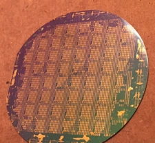 2" Gold Silicon Wafer Unique Extremely Rare RF NAND, Bell Labs? Wafer