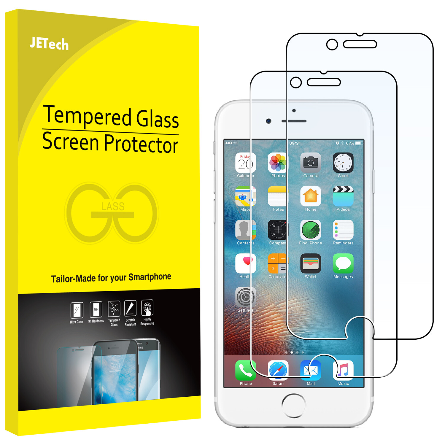 JETech Screen Protector for iPhone 6 and iPhone 6s, 4.7-Inch