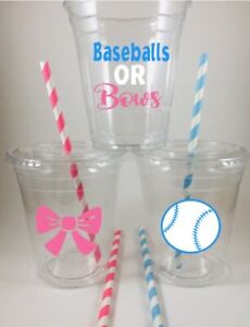 Gender Reveal Party Straws Set of 12