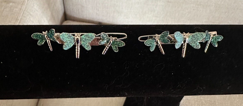 8 Vintage Hair Rinestone Barrettes - Picture 3 of 8
