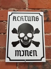 ACHTUNG MINEN Warning Sign DANGER -  MINES GERMAN WW2 SIGN REPRODUCTION
