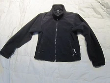 Women's Small Black Eastern Mountain Sports Full Zip Fleece with Nylon Trim