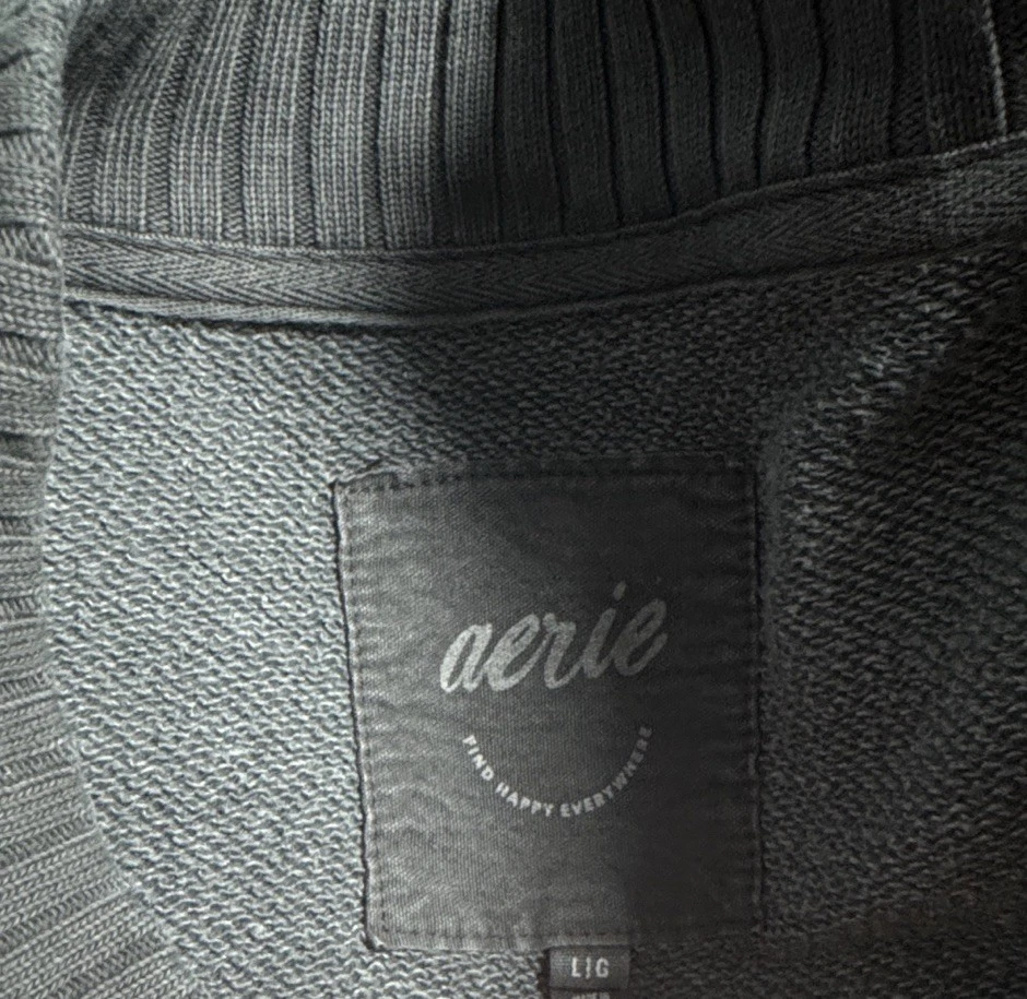 Aerie Women’s Dark Gray Pullover Sweatshirt Sz L - Image 4 of 4