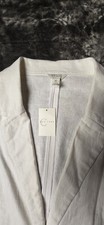 EST. 1946 Women's White Linen Blend Blazer Jacket Roll Tab Sleeve Size Medium...
