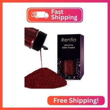 Renfio Ultra Fine Glitter Powder Metallic Resin 2.11 Oz (60g) PET Flakes Crafts 