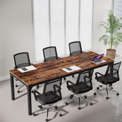 6.5 FT Conference Room Table, 78.74'' W X 27.56'' D Large Office Conference Table,