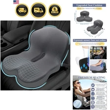 Memory Foam Seat Cushion for Sciatica Back Pain Relief Office Car Chair Pad