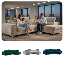 Corner Sofa Bed LIAM -  fabric velvet - Delivery up to -  4 week  ***JMS SOFA***