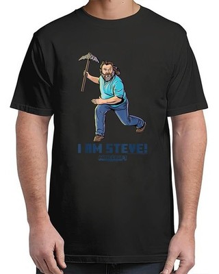 Movie I Am Steve Wielding Stone Pickaxe T-Shirt For Unisex S-4XL