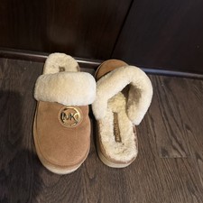 Michael Kors tan suede and sheepskin slippers no size noted fits women 9/uk