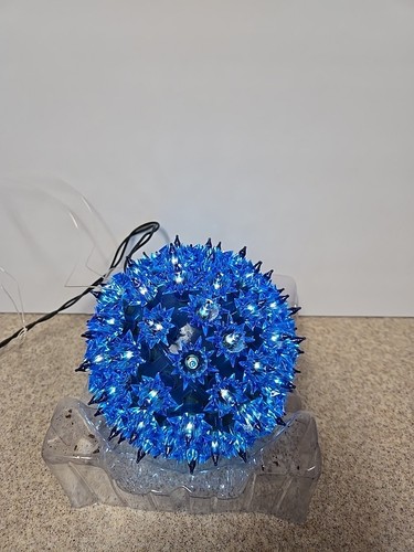 GE Holiday Classic 6" Super Sphere 100 Lights Blue Starburst Indoor Outdoor - Picture 5 of 5