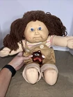 VTG Rare CPK Cabbage Patch Brown Long Hair Blue Eyes 2 Teeth 1986 Red Signed