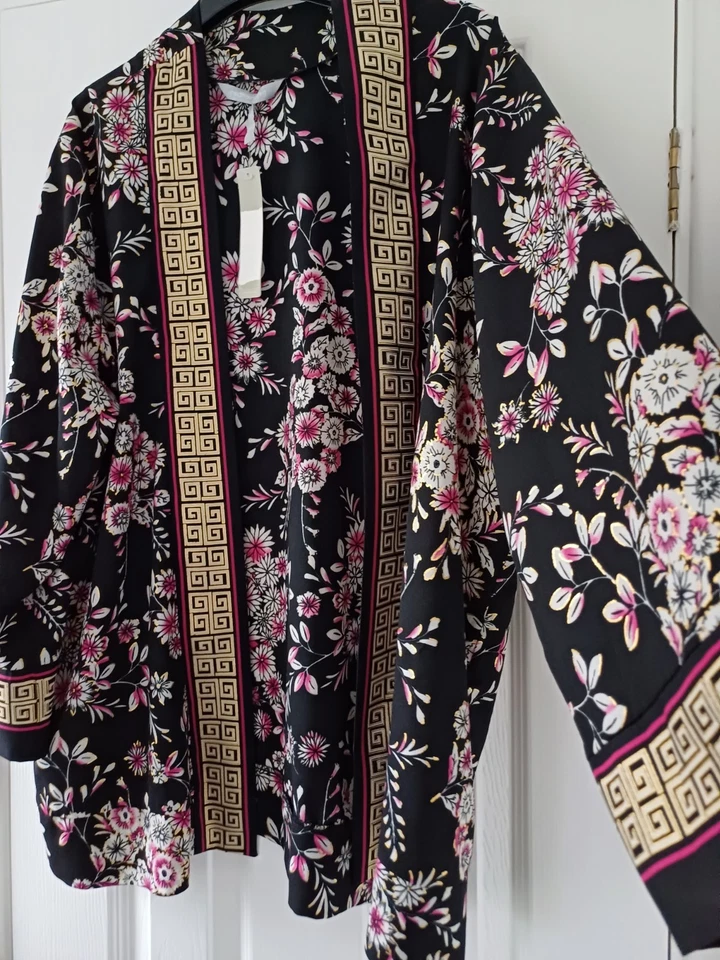 BNWT size 18 STUNNING ORIENTAL DESIGN KIMONO EVENING JACKET NEW cocktail party - Image 3 of 4