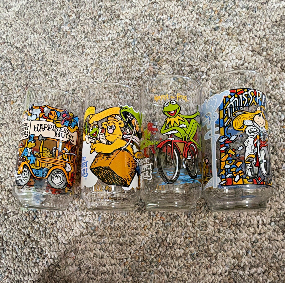 1981 McDonald's The Muppets Happy Glass Cups Lot of 4 - The Great ...