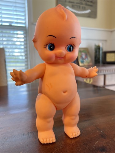 Bambola vintage anni 60 KEWPIE 9” in vinile made in Japan occhi grandi RARA! Pentola pancia HTF - Foto 4 di 10