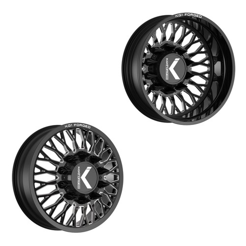 24x8.25 KG1 Forged KD049 Jacked-D Black 11-UP GM DUALLY Wheels 8x210 ...