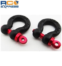 Hot Racing 1/10 Scale Aluminum Black Tow Shackle D-Rings (2) ACC808X01