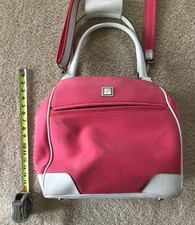 Diane Von Furstenberg weekender overnight luggage bag purse pink suede