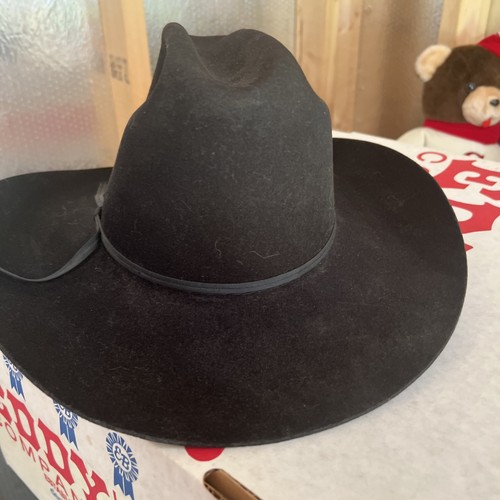 Cowboy Hat Chris Eddy Black Size 7 With Box XX Fur Blend - Picture 5 of 13