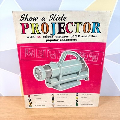 VTG Chad Valley Give-a-Show Projector Toy Battery-Operated + 84 Color Pictures