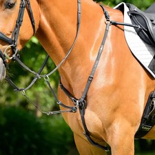 Collegiate Opulux 3-Point Padded Raised Breastplate w Running Attach - Black