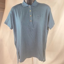 NEW Lacoste Flowing Stretch Cotton Piqu  Soft Polo Relaxed Fit Azurite Womens XS