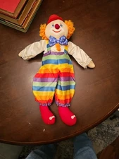 Vintage Charlie Clown Rainbow Plush Doll Style #719 Russ, Great Shape, See Pics