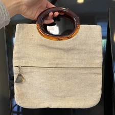 Vintage JR Purse Lucite Tortoise Handle Mod Spring Summer