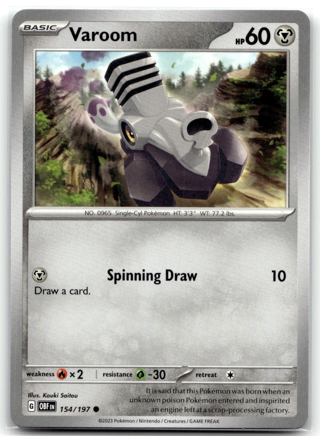 Varoom 154/197 SV03: Obsidian Flames Common Pokemon TCG NM
