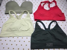 Victorias Secret lot of 4 SMALL Sports Bras Active Tank Tops Exercise Support