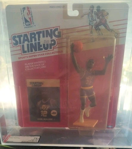 1988 NBA Starting Lineup KARL MALONE Utah Jazz AFA 75+ RARE 1ST PIECE