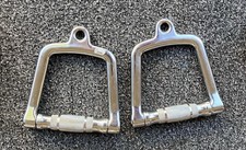 Troy Barbell Fitness Cable Attachment Handles Pair Chrome Revolving Grip EUC