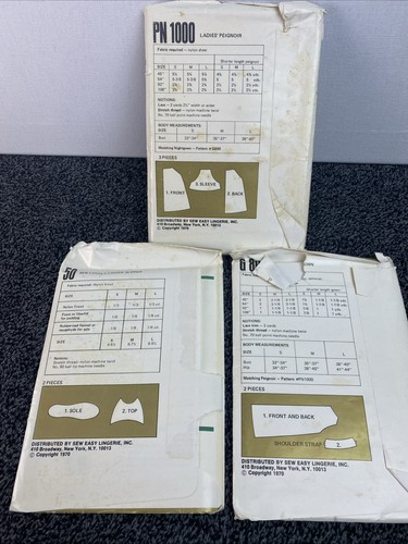 3 Nähen schöne Dessous Muster um 1970 ungeschnitten Damen Nachthemd, Peignoir S, M, L - Bild 5 von 13