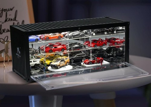 Vetrina auto 16 luci led acriliche modello 1/43 pressofuso 1/64 garage box armadio - Foto 1 di 12