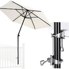 Yescom 7.5Ft Deck Railing Umbrella Kit with 2Pack Side Mount Drill-free Clamp