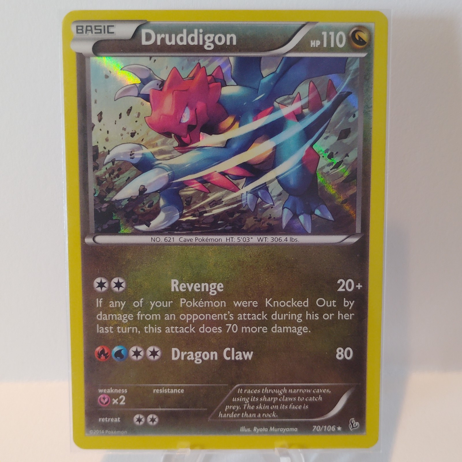 2014 Pokemon TCG Flashfire Druddigon #70 Rare Holo Single Card Collectable 