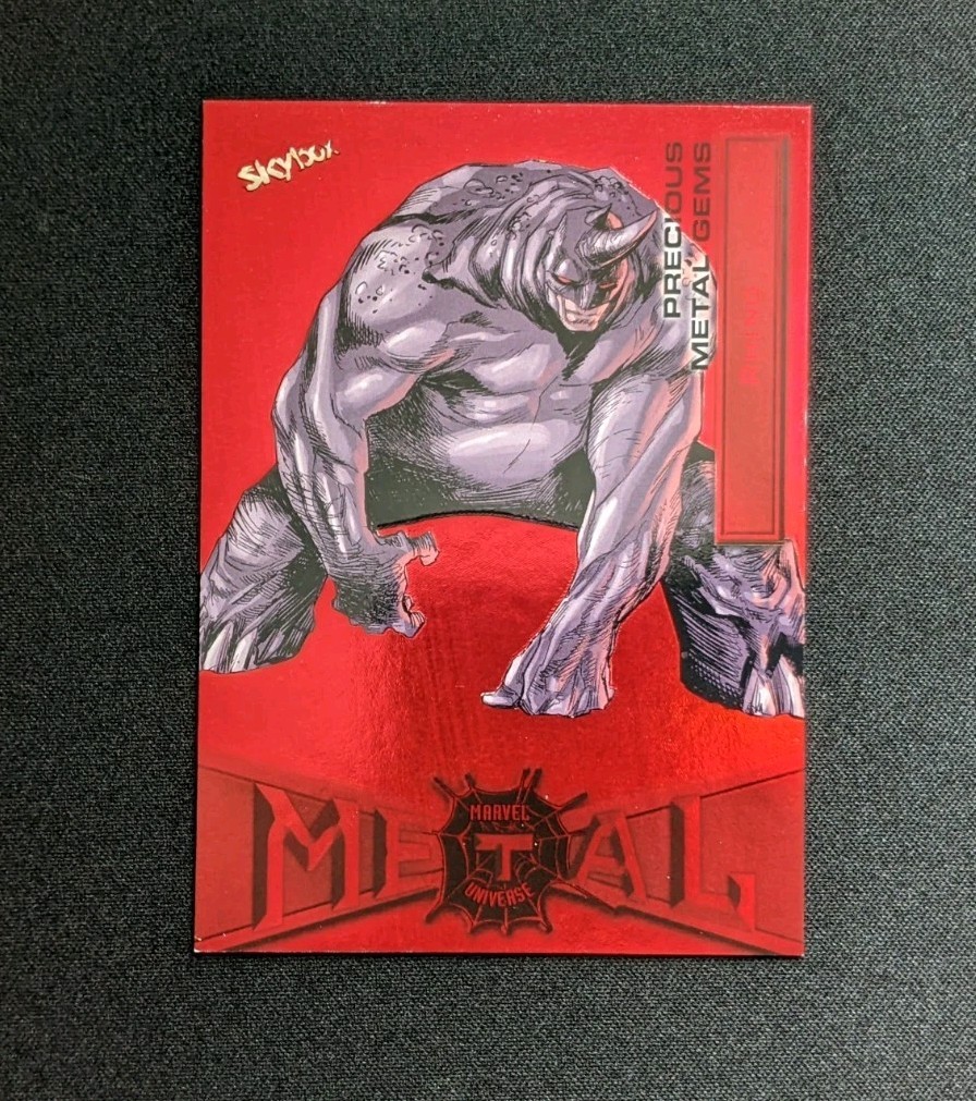 2022 Upper Deck Marvel Metal Universe Spider-Man PMG Red /100 Rhino #68 Precious