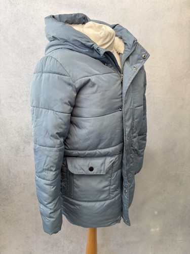 M&S Kids Blue Hooded Coat Size 10-11 Years Polyester Girls - Picture 3 of 12