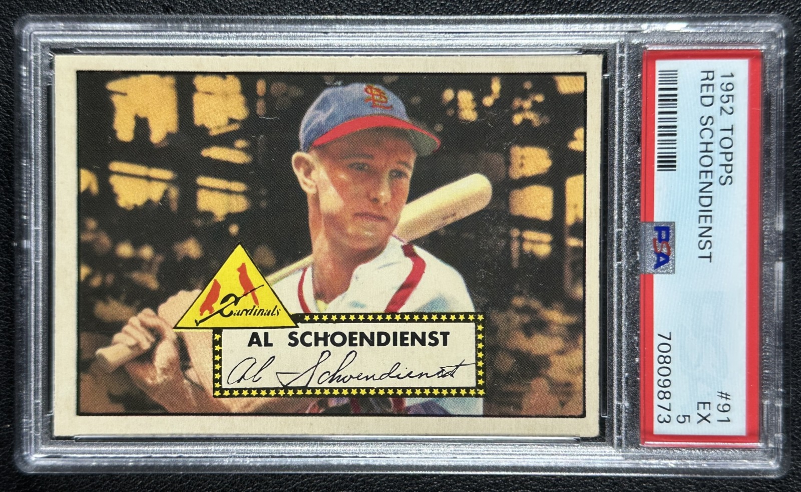 AL RED SCHOENDIENST PSA 5 1952 TOPPS #91 CARDINALS 9873 view 1
