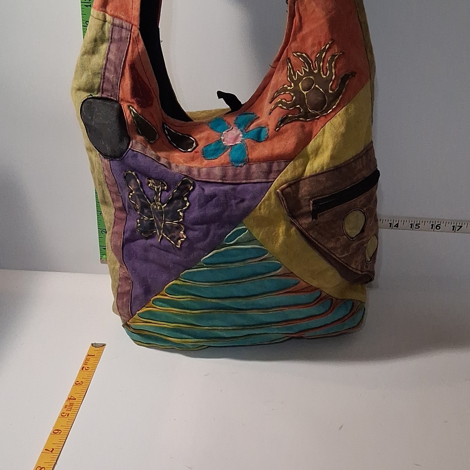 KPC Multicolor Patchwork Shoulder Bag Embroidery … - image 5