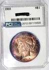 1923 Peace Dollar Gem BU + Beautiful Lustrous Rainbow Color Toned