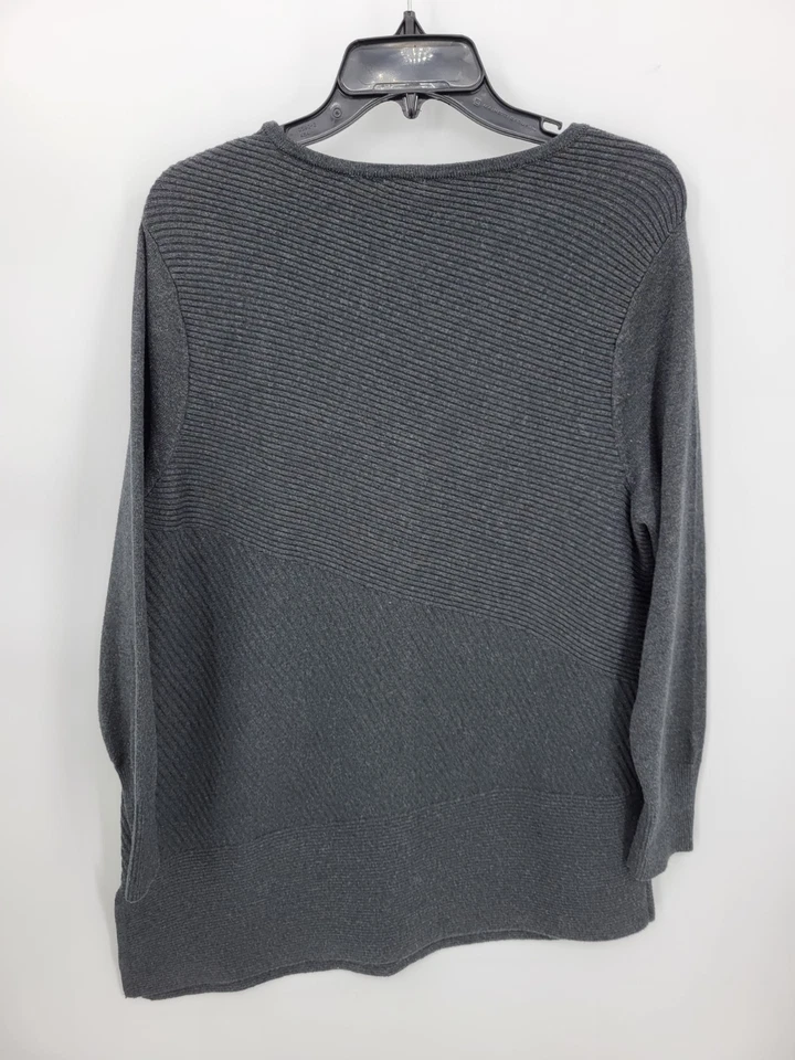 Suéter Chicos Mujer Grande 2 Greg Acanalado Dobladillo Asimétrico Pullover Neutro Foto 2 de 4