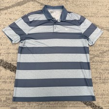 Nike Golf Dri-Fit Polo Shirt Gradient Stripe Standard Fit Performance Men s L