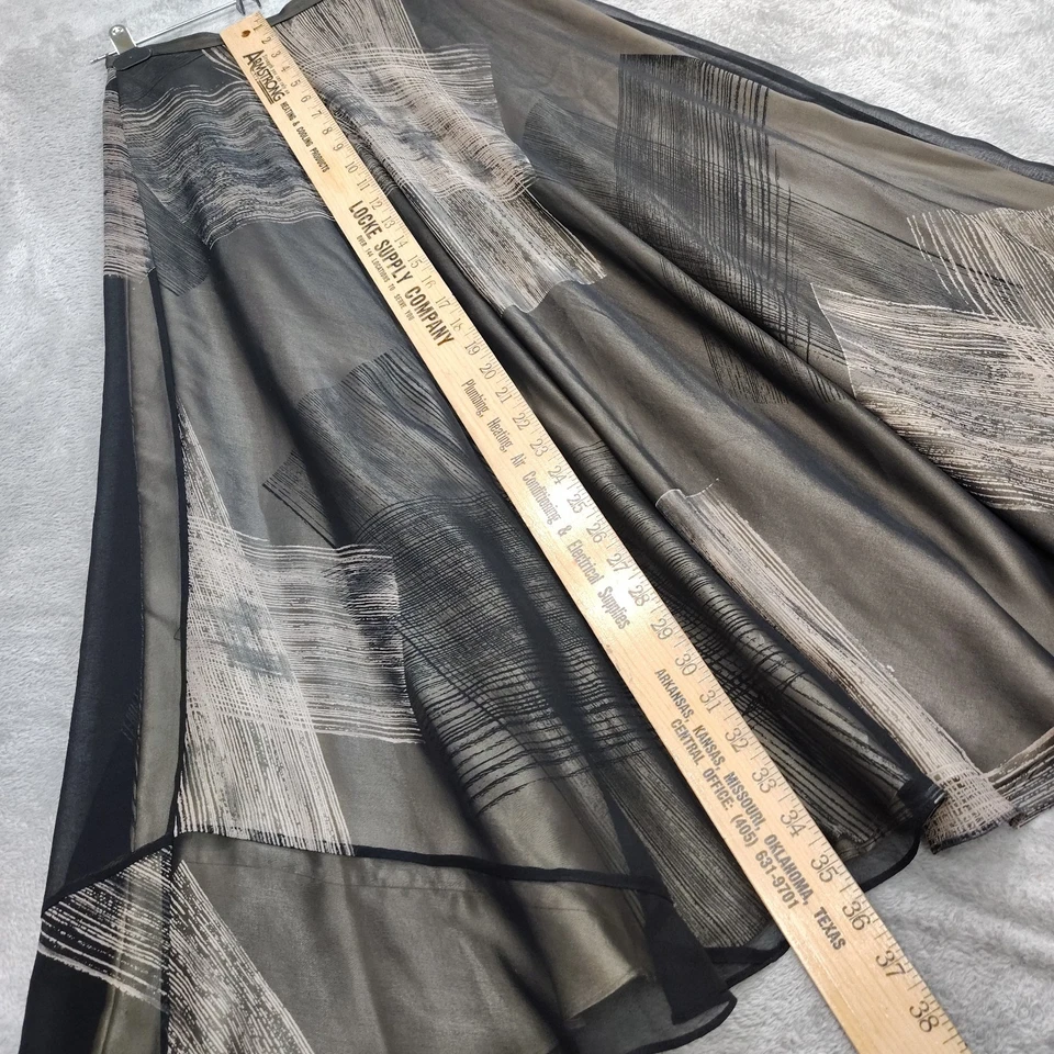 Dana Buchman 真丝长裙 4 透明缎面衬里经典时尚学院风复古 — 第 3/4 张图片