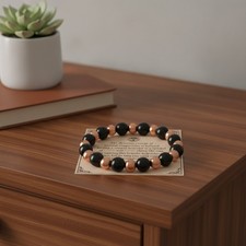 Copper Magnetic Bracelet, 10MM, Adjustable, 3800 Gauss, Beaded, Gift Box